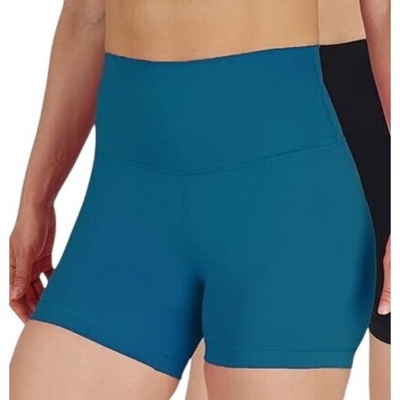 Yogalicious Lux Ocean Indigo High-Waist Shorts Women's Large NWT - Picture 1 of 14